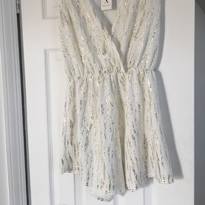 White/Gold Rare London Romper